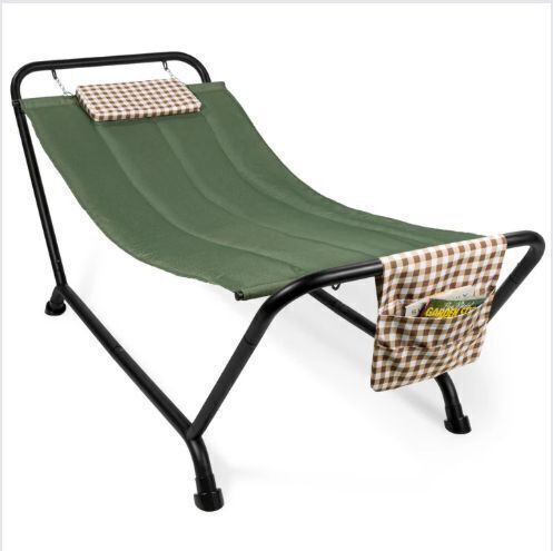 Outdoor Patio Hammock for Backyard, Garden w/ Stand, Pillow, Storage Pockets - Lot 247
