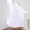 4.5' Pre-Lit Hinged Artificial White Pine Christmas Tree w/ Multicolor Lights - Thumbnail 1