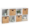 8-Cube Bookshelf, 13.5in Storage Display w/ Removable Panels, Customizable - Thumbnail 1