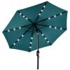 Solar LED Lighted Patio Umbrella w/ Tilt Adjustment, UV-Resistant - 10ft - Thumbnail 1