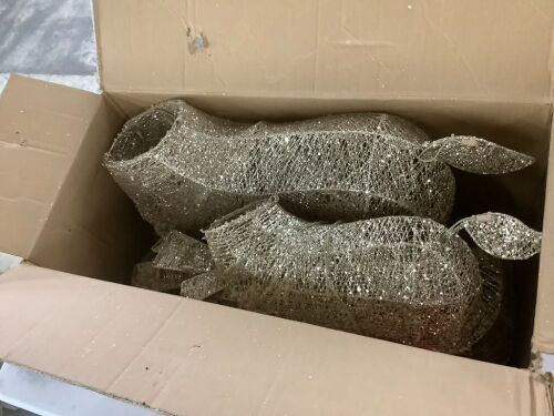 3-Piece Lighted Christmas Deer Set Outdoor Decor with LED Lights - Lot 939