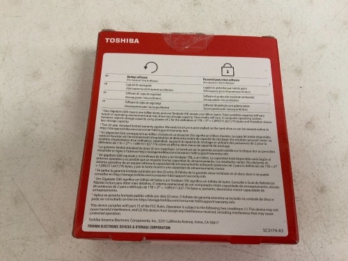 Toshiba 4TB USB Hard Drive, New, Sold as is - Lot 26