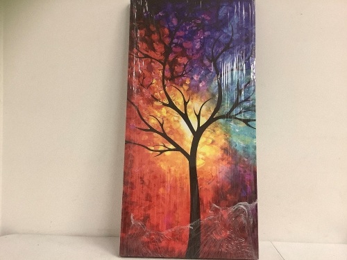 Colorful Tree Canvas Wall Art, 16"x31.5", Appears New, Sold as is - Lot 34