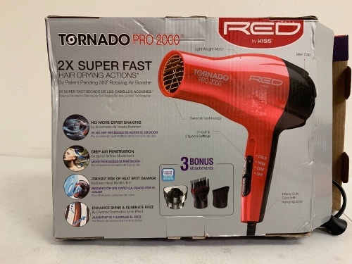 Red Tornado Pro2000 Hair Dryer, E-Commerce Return, Sold as is - Lot 201