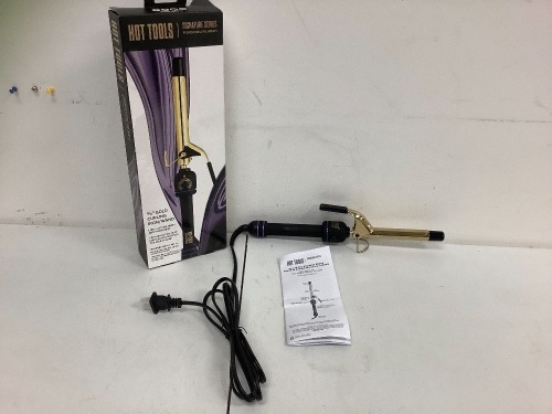 Hot Tools 3/4" Gold Curling Iron/Wand, Powers Up, E-Commerce Return, Sold as is - Lot 401