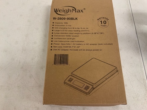 Weighmax W-2809 90 LB Digital Postal Scale, Appears New, Sold as is - Lot 654