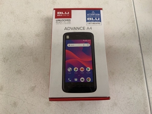 BLU Advance A4 Android Phone, Appears New, Sold as is - Lot 655