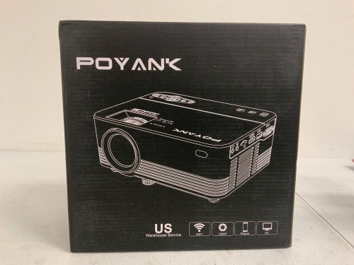 Poyank Projector, Powers Up, Appears New, Sold as is - Lot 676