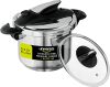 6.3qt Stainless Steel Easy Use Pressure Cooker + Extra Glass Lid, Induction Compatible, Pressure Cooker & Multipurpose Pot, 7 servings - Thumbnail 1