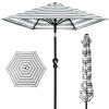 Outdoor Steel Striped Market Patio Umbrella w/ Tilt, Crank Lift - 10ft - Thumbnail 1