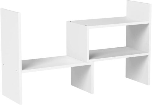 Expandable Wood Desktop Bookshelf Desktop Organizer Office Storage Rack Wood Display Shelf - Free Style Display True Natural Stand Shelf Rack Assemble - Lot 5029