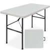 Portable Folding Plastic Dining Table w/ Handle, Lock - 4ft - Thumbnail 1
