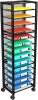 14 Tier Rolling File Cart, Desk File Organizer with Sliding Trays and Wetal Mesh Paper Letter Storage Multi-Functional Rolling Clutter Cart for Office, Home, School - Thumbnail 1