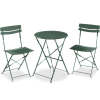 3-Piece Small Folding Patio Bistro Set w/ 2 Chairs - Thumbnail 1