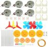 EUDAX 6 Set Mini Generator Motors 3V-12V DC Motor Electric Motor with Propellers Fan Leaf for DIY Electronic Toys Wind Turbine Hand Cranked Power Model School Project Educational Physics Experiment - Thumbnail 1