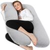 Chilling Home Pregnancy Pillow, 55in Pregnancy Pillows for Sleeping, U Shape Body Pillows for Adults, Maternity Pillow for Pregnant Women, with Grey Jersey Cotton Removable Cover - Thumbnail 1