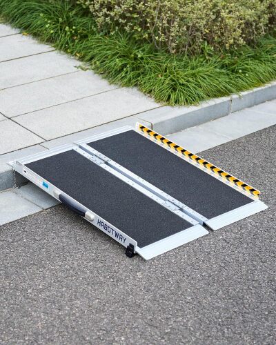 HABUTWAY 3ft Wheelchair Ramps for Home Steps, Portable Wheelchair Ramp Holds up to 800Lbs, Threshold Ramp with Non-Slip Resistant Surface, Ramps for Wheelchairs for Home, Stairs, Steps, Doorways - Lot 5104