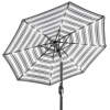 Solar LED Lighted Striped Patio Umbrella w/ Tilt Adjustment - 10ft - Thumbnail 1