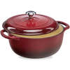 Cast-Iron Dutch Oven Kitchen Cookware w/ Enamel, Handles - 7.5qt - Thumbnail 1