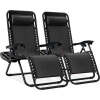 Set of 2 Adjustable Zero Gravity Patio Chair Recliners w/ Cup Holders - Thumbnail 1