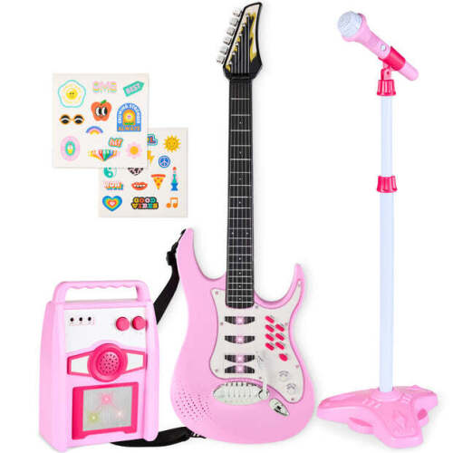 Kids Electric Guitar Toy Play Set w/ 6 Songs, Microphone, Amp - Lot 5460