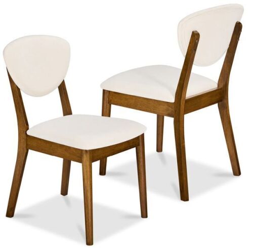 2-Piece Mid-Century Modern Wood &Upholstered Dining Chair Set - Lot 104
