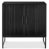 2-Door Slatted Storage Cabinet Accent Furniture w/ Foot Pads - Thumbnail 1