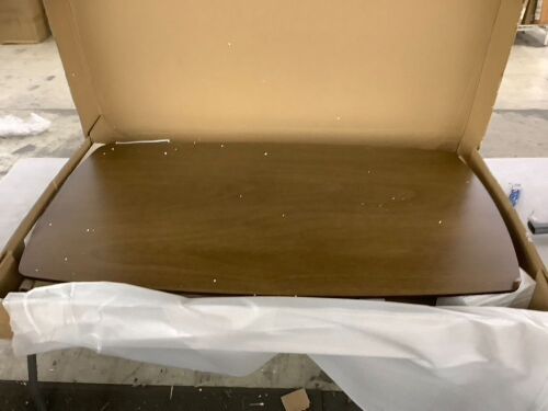 4-Piece Mid-Century Modern Upholstered Wooden Dining Set w/ 2 Chairs, Bench - Table has Minor Damage - Lot 151