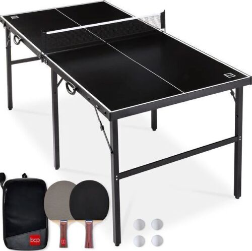 Portable Ping Pong Table Tennis Game Set w/ Paddles, Balls - 6x3ft - Lot 168