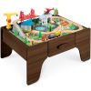 56 Piece Wooden Train Set Table for Kids w/Toy Storage Drawer - Thumbnail 1