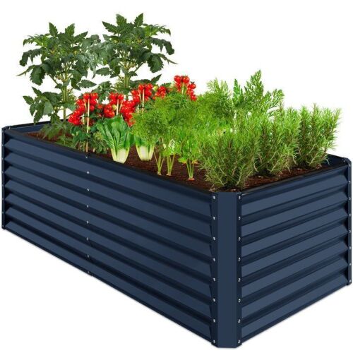 Outdoor Metal Raised Garden Bed for Vegetables, Flowers, Herbs - 6x3x2ft - Lot 552