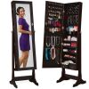 Full Length Freestanding Jewelry Mirror Armoire w/ Velvet Interior - Thumbnail 1