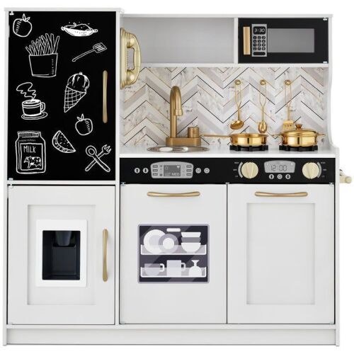 Pretend Play Kitchen Wooden Toy Set for Kids with 11 Accessories - Lot 611