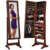 Full Length Freestanding Jewelry Mirror Armoire w/ Velvet Interior - Thumbnail 1