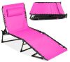 Portable Patio Chaise Lounge Chair Outdoor Recliner w/ Pillow - Thumbnail 1