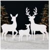 3-Piece 2D Deer Family Silhouette Yard Decoration w/ Buck, Doe, Fawn - 46in - Thumbnail 1