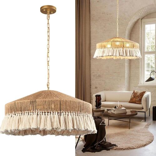 Large Woven 3-Lights Pendant Light - Lot 444