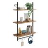 Bestier 38 inch Wall Mounted Floating Shelves with Towel Bar & Hooks - Thumbnail 1