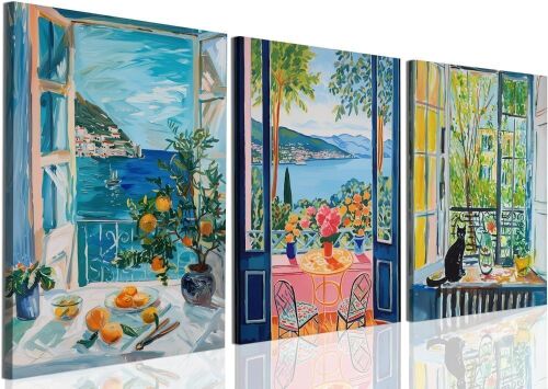Matisse Blue Coastal View Wall Art, Set of 3 - Lot 568