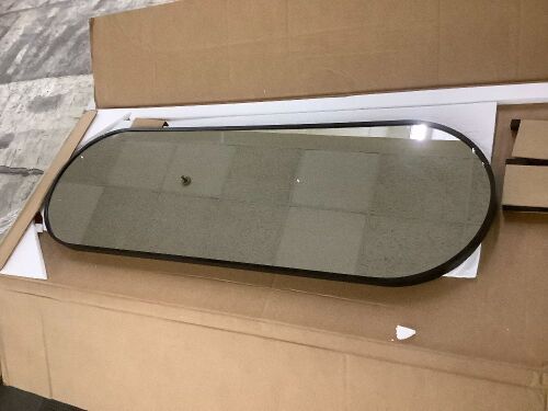 Framed Oval Mirror, 15" x 46" - Lot 570