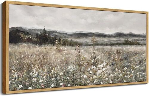 Framed Meadow Wall Art, 20" x 40" - Lot 551