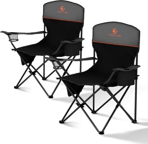 ALPHA CAMP Folding Camping Chairs, Set of 2 - Lot 353