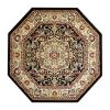 Masada Rugs Traditional Octagon Area Rug, Black Bellagio, 4 x 4 - Thumbnail 1