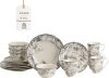 222 Fifth Adelaide 16-Piece Casual Grey Porcelain Dinnerware Set, Service for 4 - Thumbnail 1