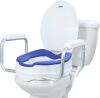 Padded Elevated Toilet Seat with Handles for Round Toilets - Thumbnail 1