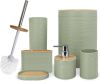 CERBIOR 6 Piece Bamboo Bathroom Accessories Set - Thumbnail 1