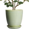 10" Ceramic Planter Pot with Drainage Hole & Tray - Thumbnail 1