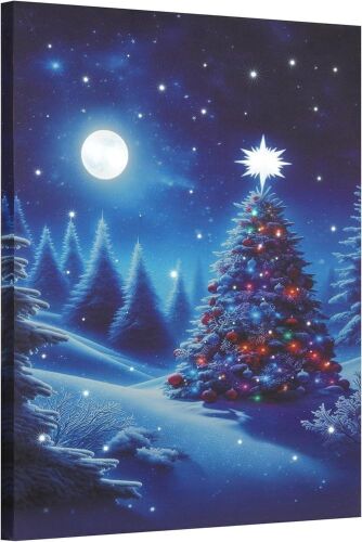 Fiber Optic Christmas Tree Lighted Wall Art, 28" x 20" - Lot 688