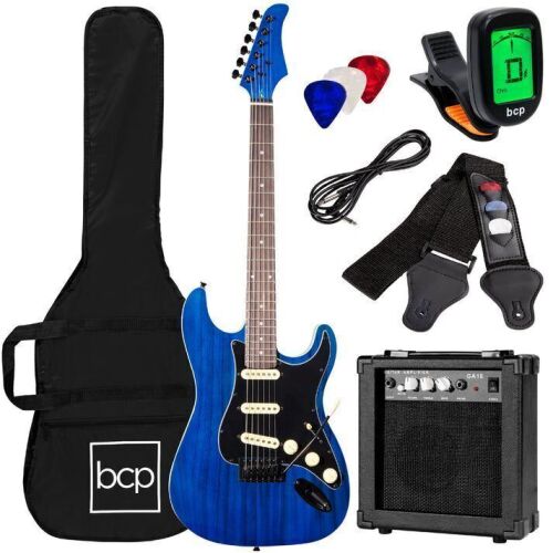 Beginner Electric Guitar Kit w/ Case, 10W Amp, Tremolo Bar - 39in - Lot 328