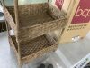 3-Tier Water Hyacinth Rolling Utility Cart w/ Weaved Baskets - Thumbnail 4